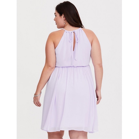 Torrid LILAC HALTER NECK CHIFFON DRESS sz 4 - Picture 3 of 16